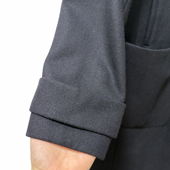 J Crew Womens Toggle Wool Blend Long Coat Size 14 Black Heavyweight Winter Coat - Picture 5 of 14